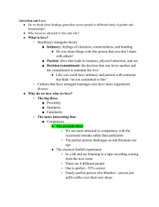 Attraction and Love: Social Psychology Lecture Notes on Relationships
