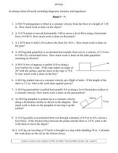 Work W=Fs Physics Worksheet: 10 Practice Problems & Answer Key