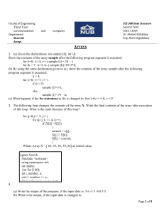 ECE 308 Data Structures Sheet #1: Arrays Exercises in C++ - NUB