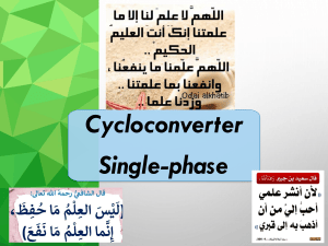 Cycloconverter Single-Phase: Power Electronics Lecture Slides