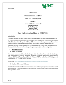 Data Understanding Phase in CRISP-DM: Electric Vehicle Data Analysis