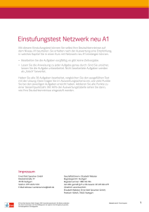 Einstufungstest Netzwerk neu A1 &ndash; Deutschtest Niveau A1 mit L&ouml;sungen