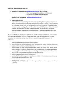 MSEM 230 Finance and Accounting Course Syllabus - Tufts University