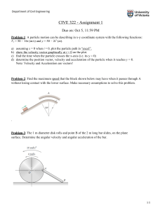 CIVE 322 Assignment 1 &ndash; Engineering Dynamics | University of Victoria