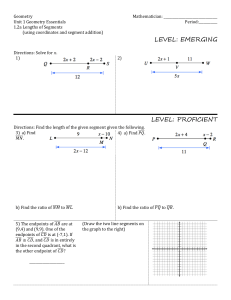 Geometry Worksheet: Segment Lengths, Coordinates & Segment Addition