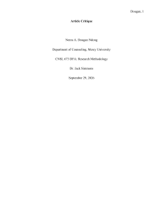 Article Critique: Mind-Body Therapies and Student Mental Health
