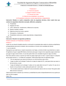 Problemario II: Fundamentos de la Teor&iacute;a de Probabilidad &ndash; UV