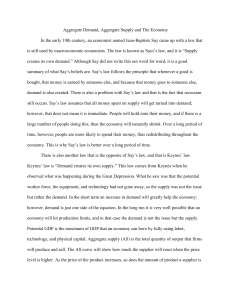 Aggregate Demand, Aggregate Supply and the Economy: Key Concepts
