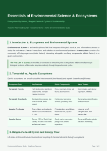 Environmental Science & Ecosystems: Dynamics, Cycles, Sustainability