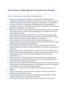 Human Resource Management Comprehensive Reviewer: HRM Study Notes