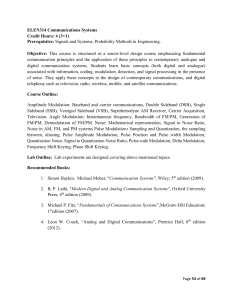 ELEN314 Communications Systems Course Syllabus and Outline