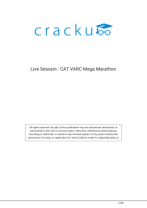 CAT VARC Mega Marathon: RC & Verbal Ability Practice Questions