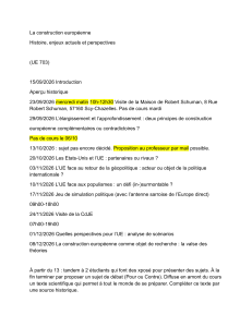 La construction europ&eacute;enne : histoire, enjeux et perspectives - UE 703