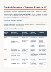 Dise&ntilde;o de Soldadura a Tope en Tuber&iacute;a de 1/2": Electrodos AWS A5.1