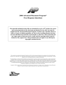 2000 AP Chemistry Free-Response Questions &ndash; College Board Exam