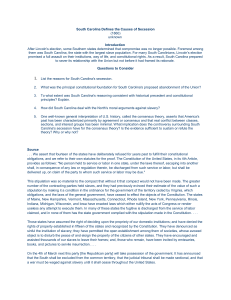 South Carolina Defines the Causes of Secession (1860) &ndash; Primary Source