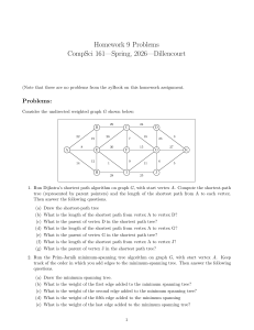 CompSci 161 Homework 9: Dijkstra, Prim & Kruskal Graph Problems