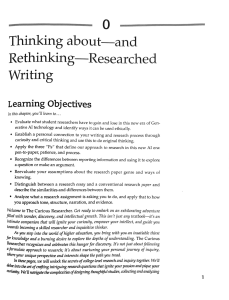 The Curious Researcher: Rethinking Researched Writing in the AI Era