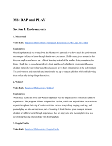 M6 DAP and Play: Early Childhood Philosophies & NAEYC Assignment