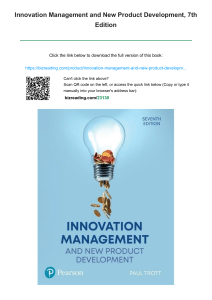 Innovation Management and New Product Development, 7th Edition