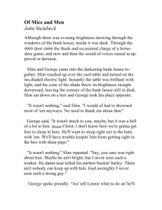 Of Mice and Men by John Steinbeck &ndash; Novel Text Excerpt