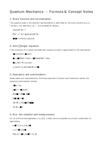 Quantum Mechanics Formula & Concept Notes: Key Equations Guide