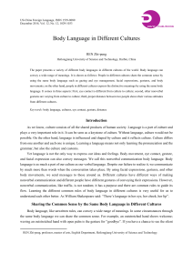 Body Language in Different Cultures &ndash; Academic Research Article
