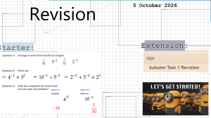 Maths Revision Lesson: Negative Indices, Brackets & Equations