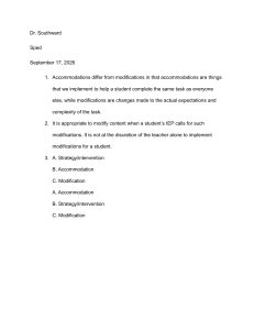 Special Education Homework: Accommodations vs. Modifications Answers