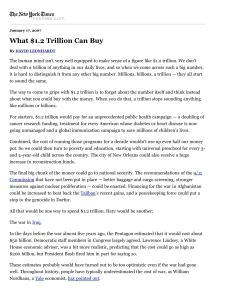 What $1.2 Trillion Can Buy: The True Cost of the Iraq War