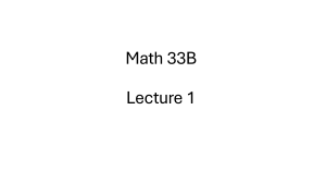UCLA Math 33B Lecture 1: Intro to Differential Equations Notes