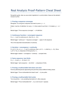 Real Analysis Proof-Pattern Cheat Sheet: Convergence & Continuity