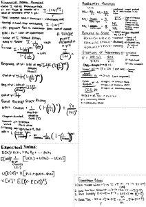 Financial Math & Economics Formula Sheet: NPV, Bonds, Production Functions