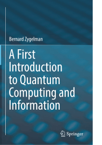 A First Introduction to Quantum Computing and Information | Zygelman