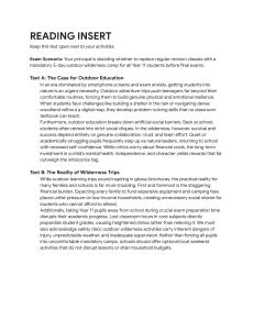 IGCSE English Directed Writing: Wilderness Camp Practice Worksheet