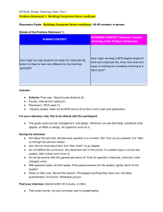 BITSoM Design Thinking Class Year 1: Corporate Future Readiness Guide
