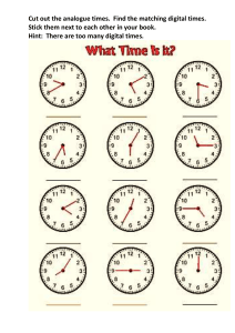 What Time Is It? Analogue and Digital Time Matching Worksheet