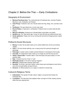 Early Civilizations of Thailand & Southeast Asia: Key Terms Glossary