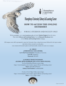 How to Access Humphreys University Online Databases | Library Guide