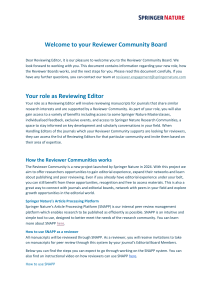 Springer Nature Reviewer Community Board: Editor Onboarding Guide