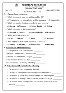 Class VI Chemistry Worksheet on Air &ndash; Senthil Public School