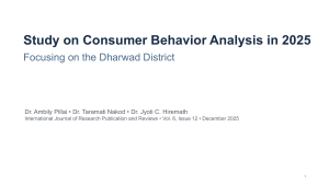 Consumer Behavior Analysis 2025: Dharwad District Study