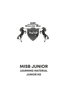 MISB Junior Learning Material Junior KG: Spelling & Phonics Workbook