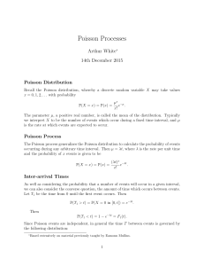 Poisson Processes: Lecture Notes on Probability Theory