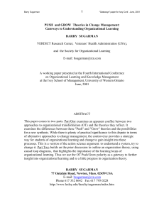 Push and Grow Theories in Change Management: Organizational Learning