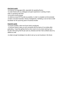 Short-Term and Long-Term Goals of a Business Studies Student
