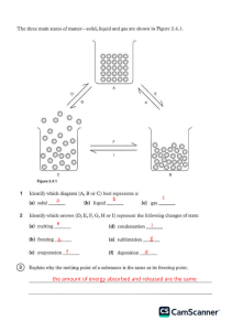 States of Matter Worksheet Answers: Solid, Liquid, Gas Changes