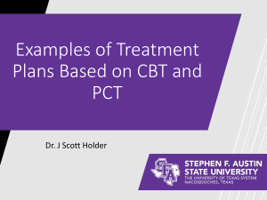 CBT and PCT Treatment Plan Examples: Counseling Lecture Slides