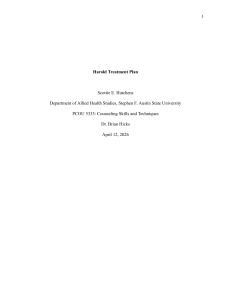 Harold Treatment Plan: Counseling Case Study - PCOU 5333