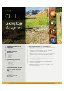Leading Edge Management: Management Competencies and Functions